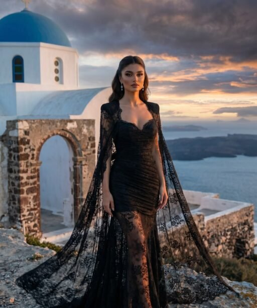 Alternative view of Noir Gown