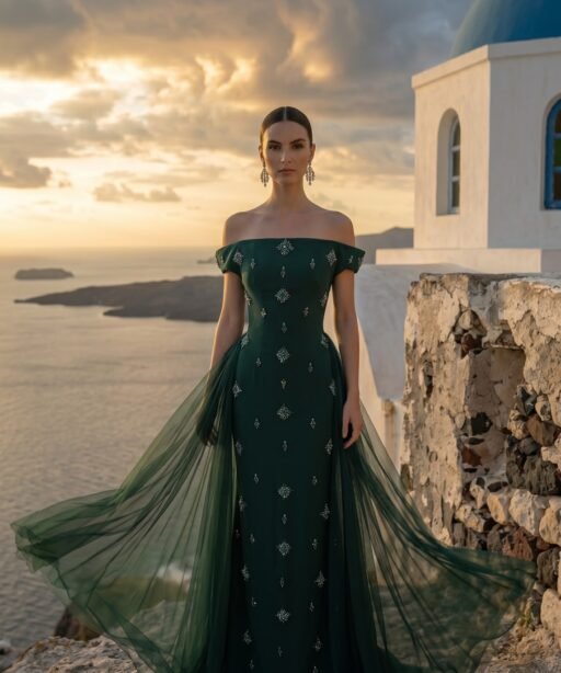 Alternative view of Emerald Gown